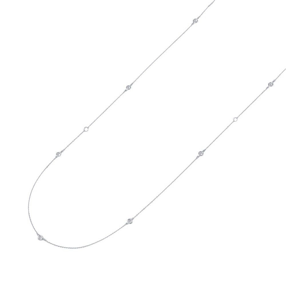 ティファニー ネックレス ダイヤモンド ロングネックレス ダイヤ 9P 計0.78ct K18WGホワイトゴールド Tiffany&Co.