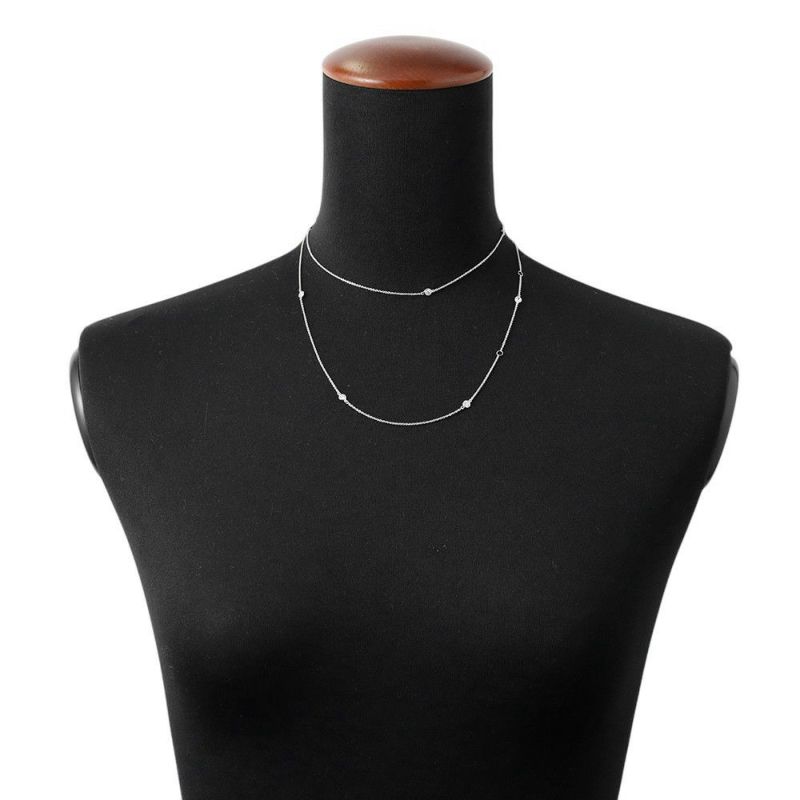 ティファニー ネックレス ダイヤモンド ロングネックレス ダイヤ 9P 計0.78ct K18WGホワイトゴールド Tiffany&Co.