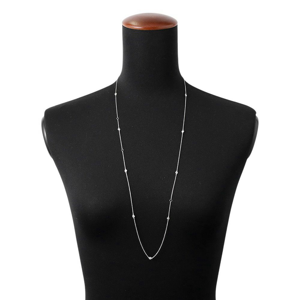 ティファニー ネックレス ダイヤモンド ロングネックレス ダイヤ 9P 計0.78ct K18WGホワイトゴールド Tiffany&Co.