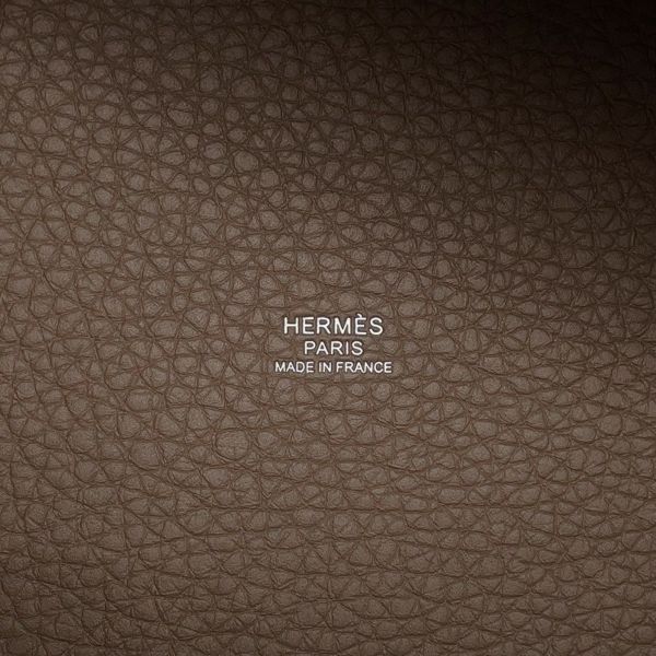 エルメス ハンドバッグ ピコタンロックMM エトゥープ/シルバー金具 トリヨンクレマンス K刻印