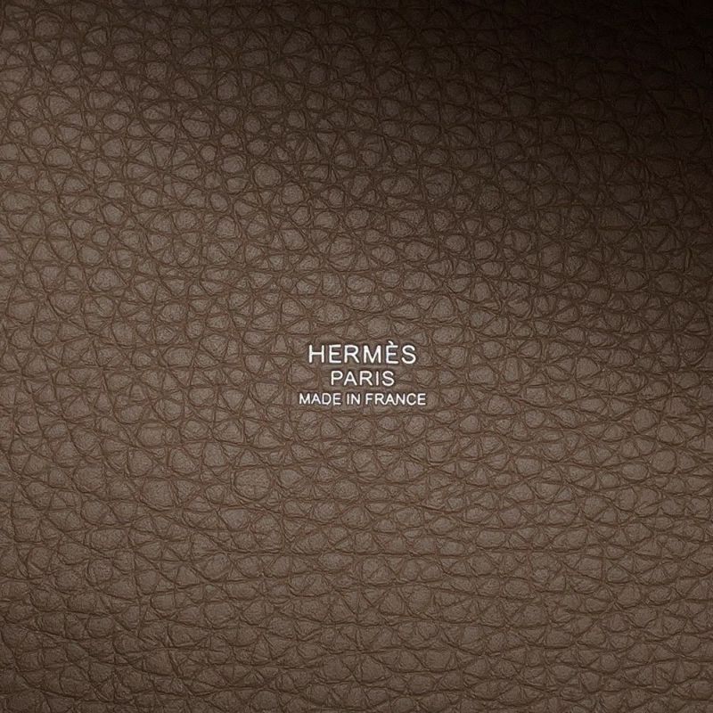 エルメス ハンドバッグ ピコタンロックMM エトゥープ/シルバー金具 トリヨンクレマンス K刻印