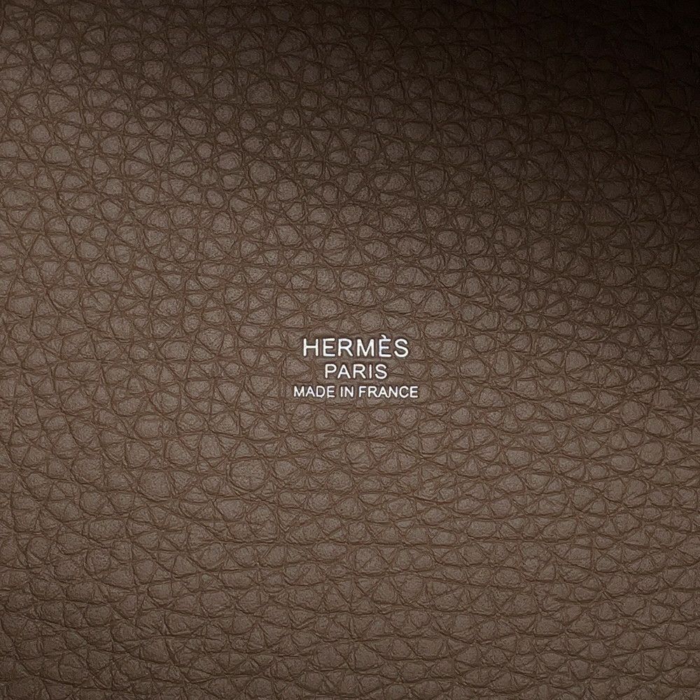 エルメス ハンドバッグ ピコタンロックMM エトゥープ/シルバー金具 トリヨンクレマンス K刻印