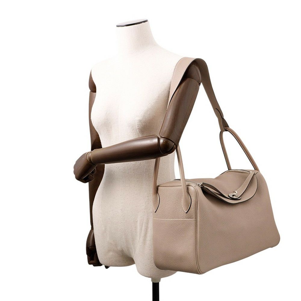 エルメス ハンドバッグ リンディ34 トゥルティエールグレー/シルバー金具 トリヨンクレマンス □O刻印 2wayショルダー