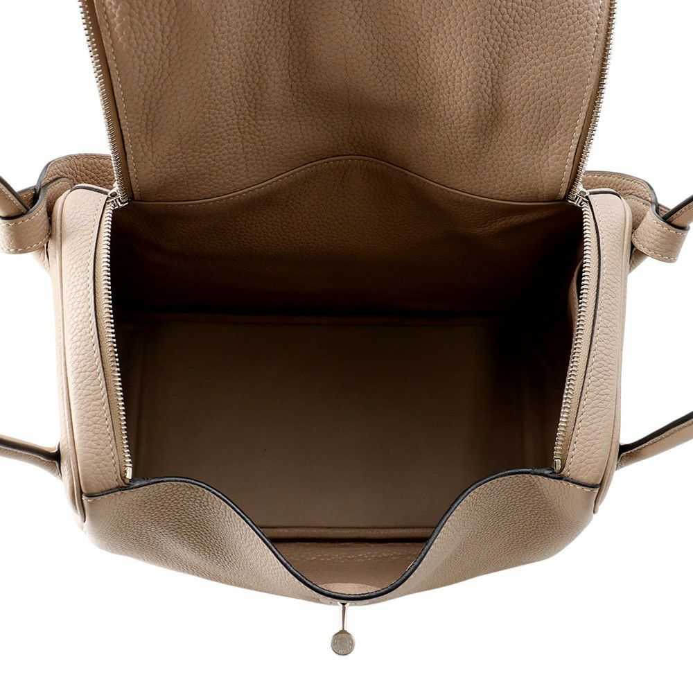 エルメス ハンドバッグ リンディ34 トゥルティエールグレー/シルバー金具 トリヨンクレマンス □O刻印 2wayショルダー