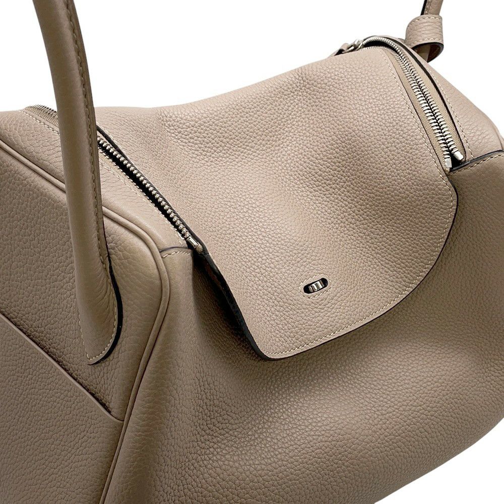 エルメス ハンドバッグ リンディ34 トゥルティエールグレー/シルバー金具 トリヨンクレマンス □O刻印 2wayショルダー