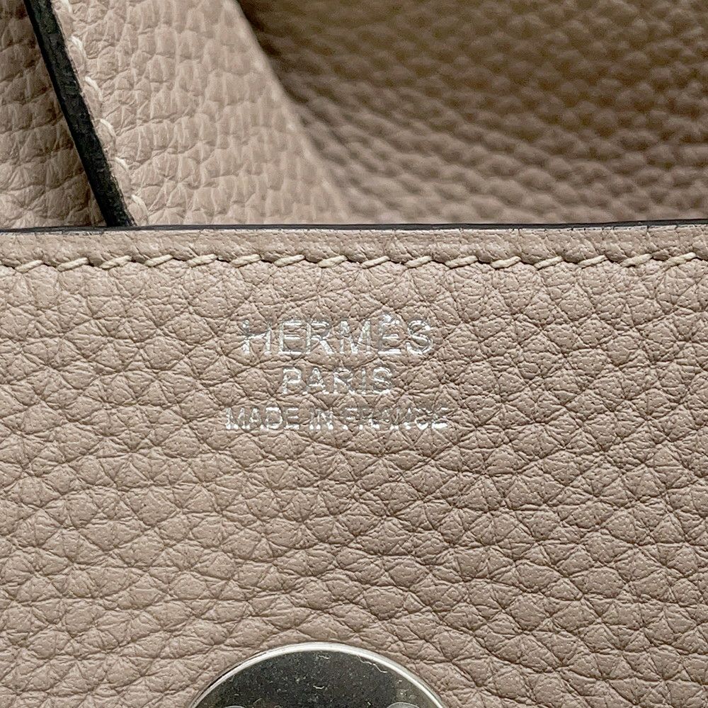 エルメス ハンドバッグ リンディ34 トゥルティエールグレー/シルバー金具 トリヨンクレマンス □O刻印 2wayショルダー
