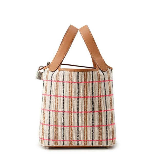 エルメス ピコタンロックPM ゴールド/エクリュ/フォーブ/ローズポップ/シルバー金具 トワルアッシュ/スイフト W刻印