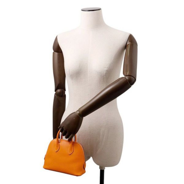 エルメス ボリード1923 ミニ ヴェルソ アプリコット/ゴールド/シルバー金具 エバーカラー K刻印 HERMES 2wayショルダー