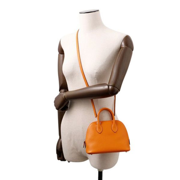 エルメス ボリード1923 ミニ ヴェルソ アプリコット/ゴールド/シルバー金具 エバーカラー K刻印 HERMES 2wayショルダー