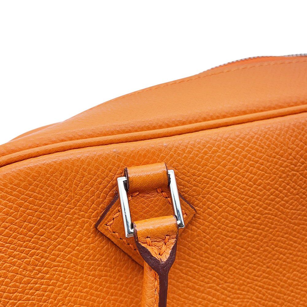 エルメス ハンドバッグ プリュム ミニ オレンジ/シルバー金具 エプソン □H刻印