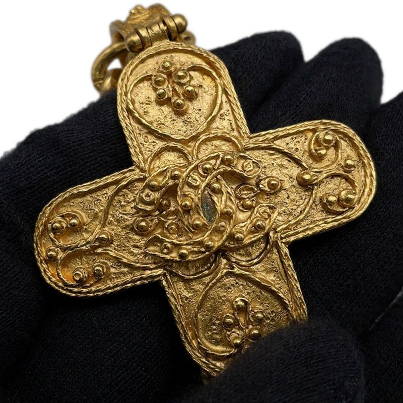 シャネル ネックレス ココマーク ベル クロス メタル 94A CHANEL アクセサリー