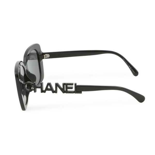 シャネル サングラス ロゴ ココマーク ラインストーン 5422B CHANEL アイウェア 黒