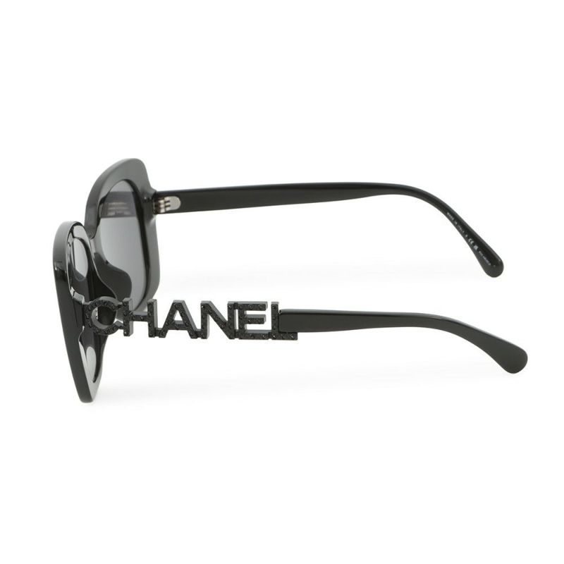 シャネル サングラス ロゴ ココマーク ラインストーン 5422B CHANEL アイウェア 黒
