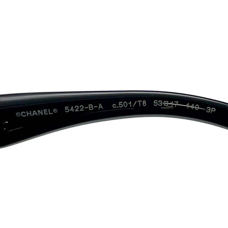 シャネル サングラス ロゴ ココマーク ラインストーン 5422B CHANEL アイウェア 黒