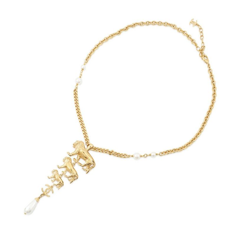 シャネル ネックレス ココマーク ライオン フェイクパール B22A CHANEL アクセサリー