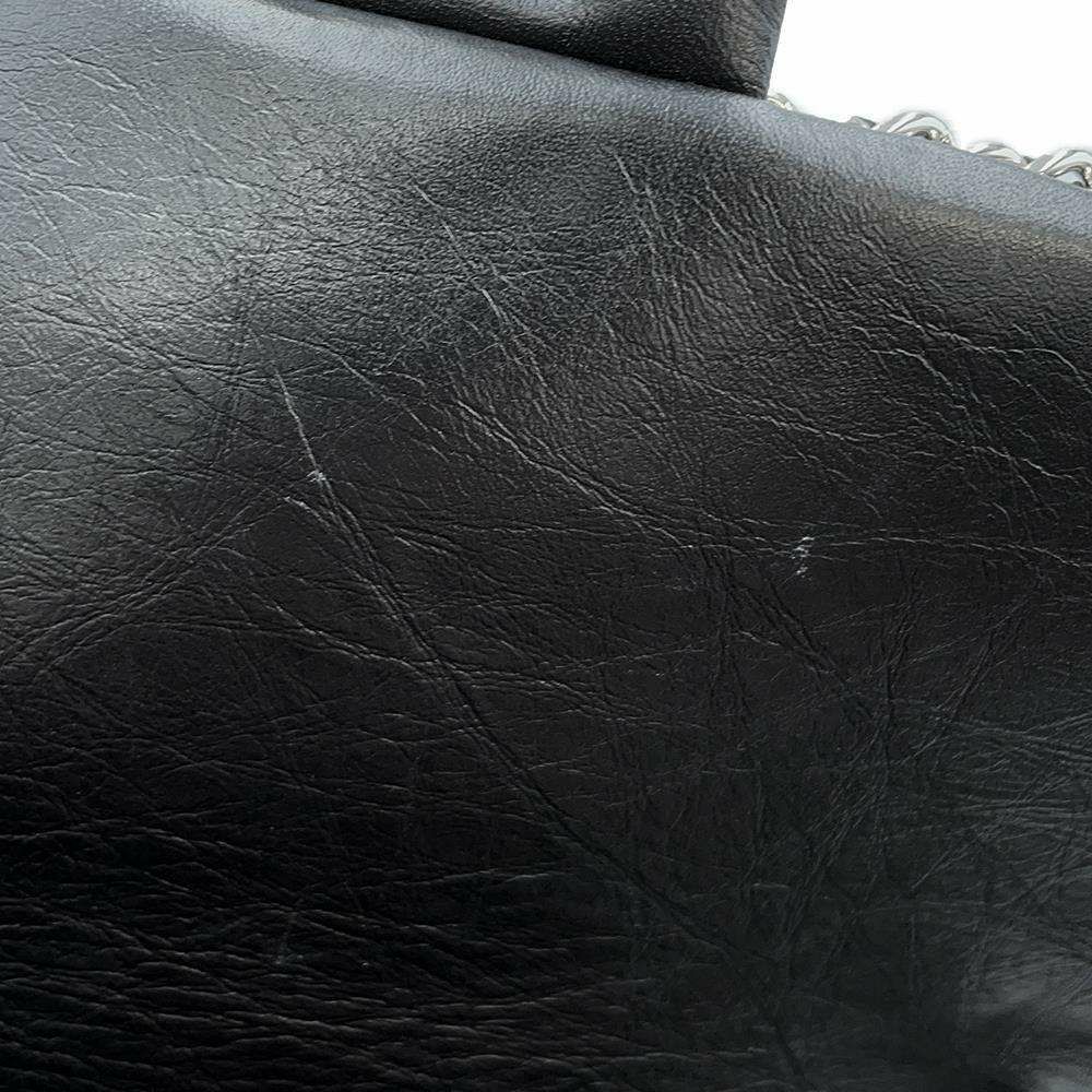 シャネル チェーンショルダーバッグ マトラッセ ココマーク クランプルカーフレザー AS1672 CHANEL 黒