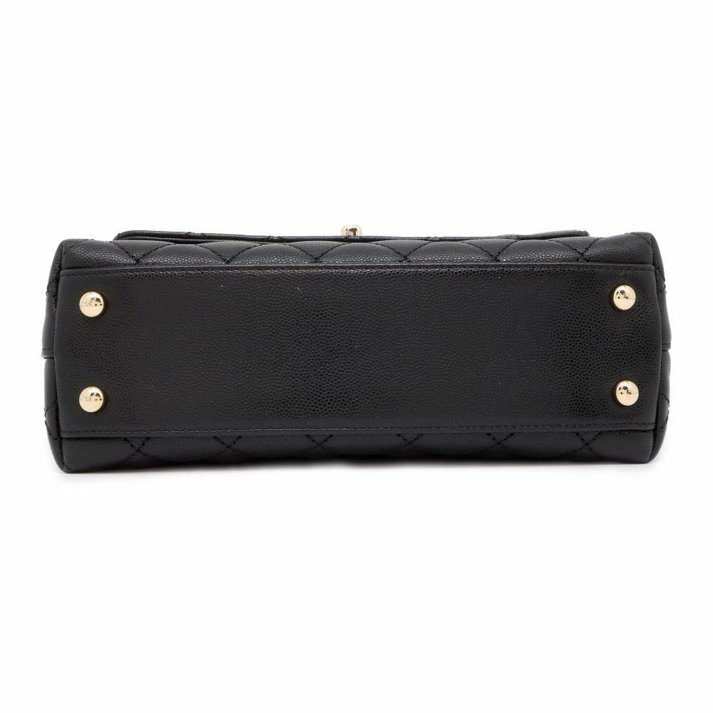 シャネル ハンドバッグ マトラッセ ココマーク ココハンドル キャビアスキン XS A92990 2wayショルダー 黒