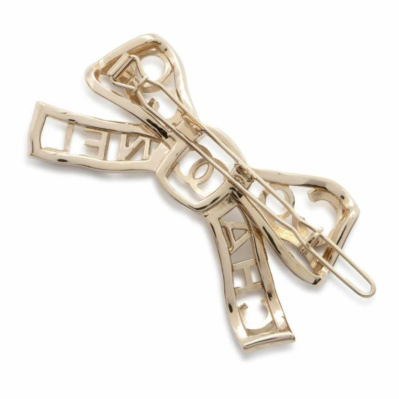 シャネル バレッタ ココマーク リボン ラインストーン B20 B CAHNNEL ヘアアクセサリー ヘアピン