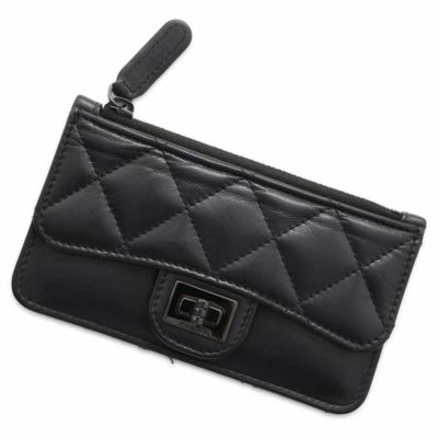 シャネル カードケース 2.55 マトラッセ カーフスキン CHANEL コインケース 黒 安心保証 | 中古・新品ブランド販売ギャラリーレア公式通販