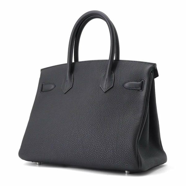 エルメス バーキン30 ブラック/シルバー金具 トゴ W刻印 HERMES Birkin ハンドバッグ 黒