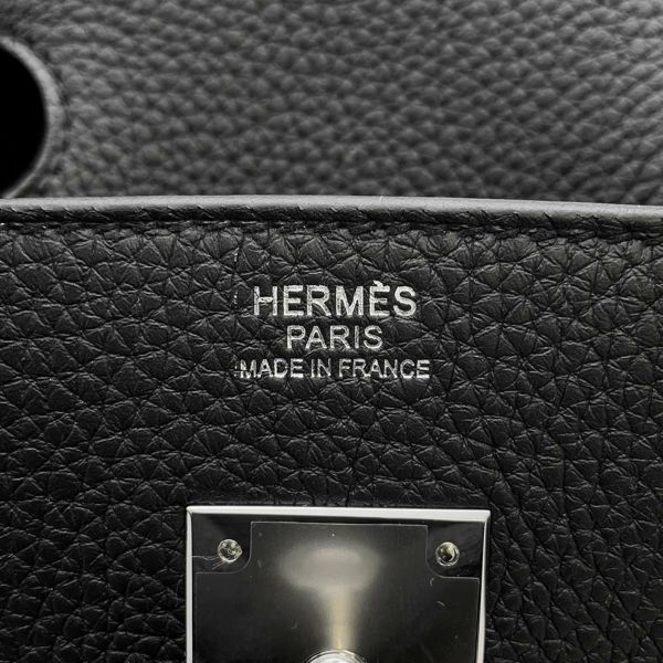 エルメス バーキン30 ブラック/シルバー金具 トゴ W刻印 HERMES Birkin ハンドバッグ 黒