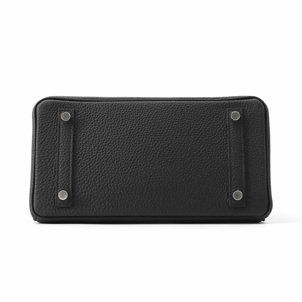 エルメス バーキン25 ブラック/シルバー金具 トゴ W刻印 HERMES Birkin ハンドバッグ 黒