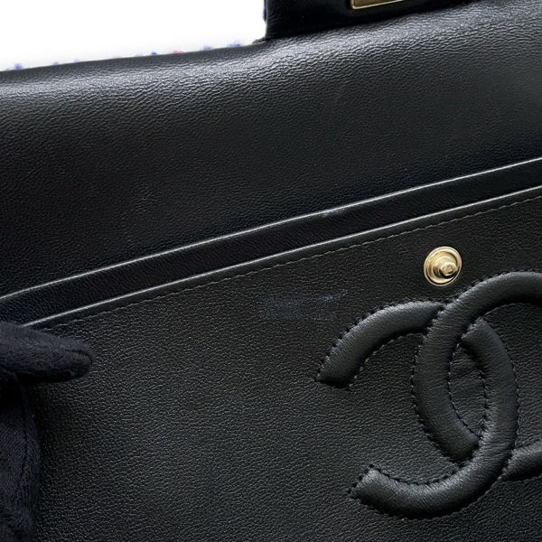 シャネル チェーンショルダーバッグ マトラッセ25 ツイード ココマーク A01112 CHANEL ダブルチェーン