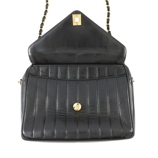 シャネル チェーンショルダーバッグ マドモアゼル ココマーク タッセルチャーム付き ラムスキン CHANEL 黒