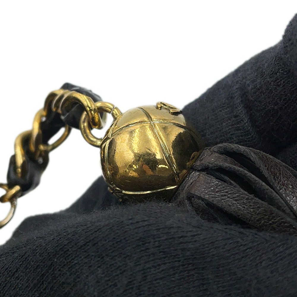 シャネル チェーンショルダーバッグ マドモアゼル ココマーク タッセルチャーム付き ラムスキン CHANEL 黒