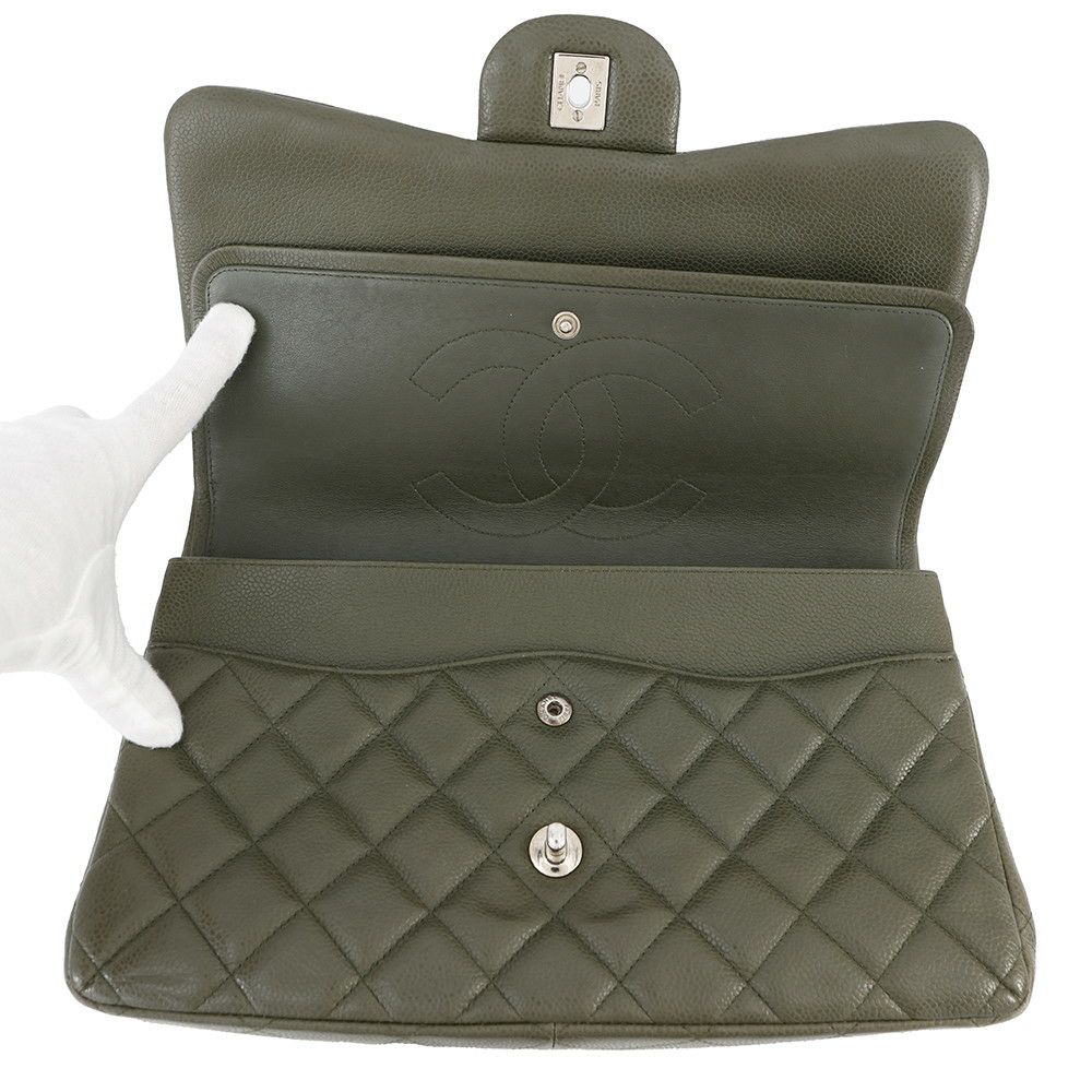 シャネル チェーンショルダーバッグ ココマーク マトラッセ30 キャビアスキン A58600 CHANEL デカマト