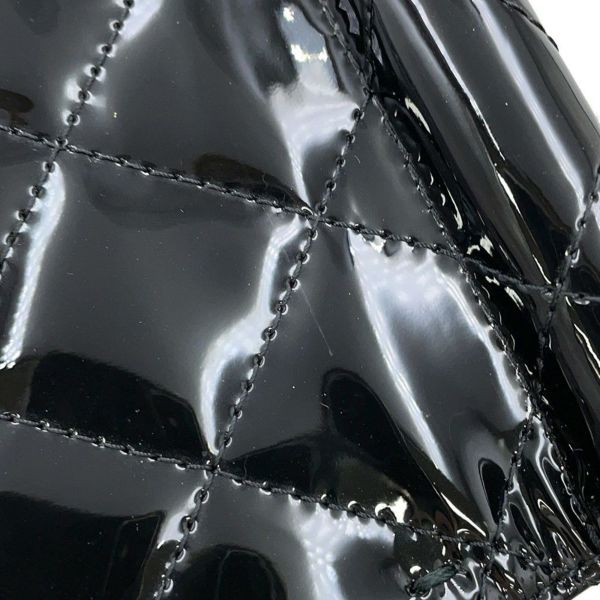 シャネル チェーンショルダーバッグ マトラッセ ココマーク ミニ エナメル AP3005 CHANEL 黒