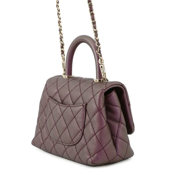 シャネル ハンドバッグ ココマーク ココハンドル マトラッセ ミニ フラップ キャビアスキン AS2215 CHANEL 2way