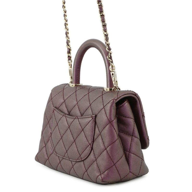 シャネル ハンドバッグ ココマーク ココハンドル マトラッセ ミニ フラップ キャビアスキン AS2215 CHANEL 2way