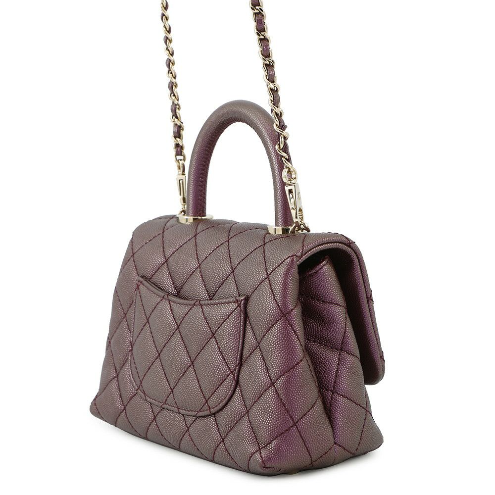 シャネル ハンドバッグ ココマーク ココハンドル マトラッセ ミニ フラップ キャビアスキン AS2215 CHANEL 2way