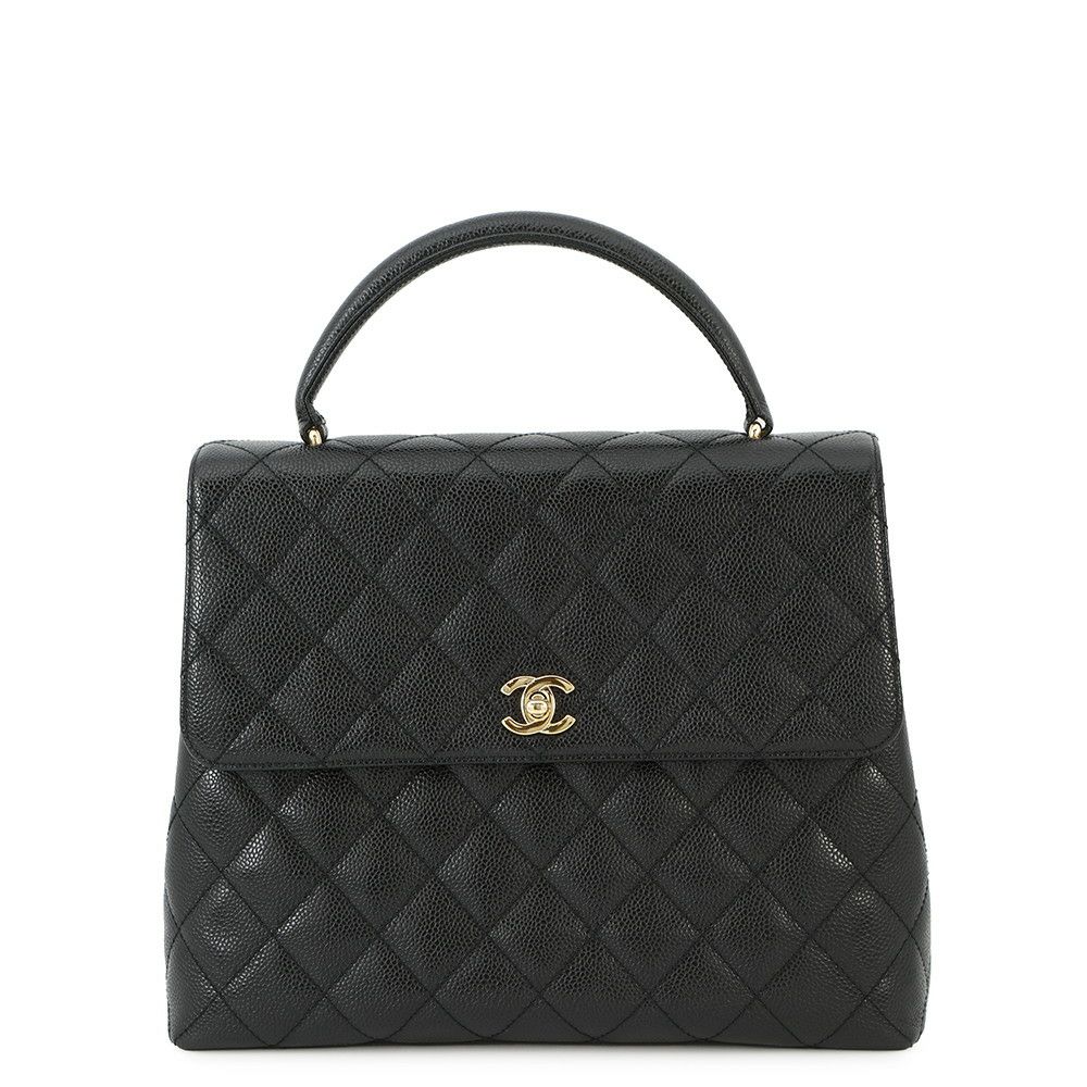 シャネル ハンドバッグ マトラッセ ココマーク CC キャビアスキン A12397 CHANEL バッグ 黒