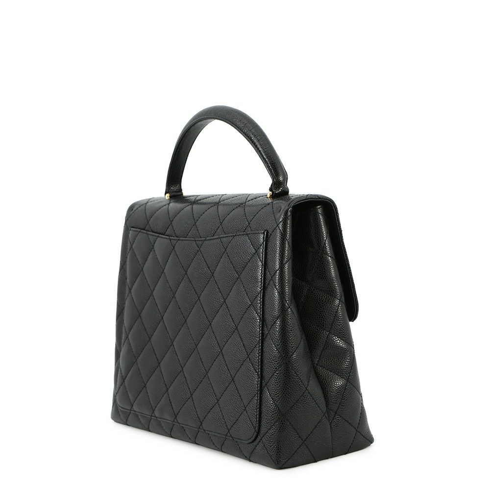 シャネル ハンドバッグ マトラッセ ココマーク CC キャビアスキン A12397 CHANEL バッグ 黒