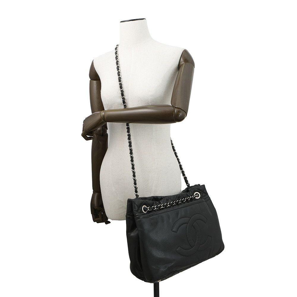 シャネル チェーンショルダーバッグ マトラッセ デカココマーク A48374 CHANEL バッグ 黒