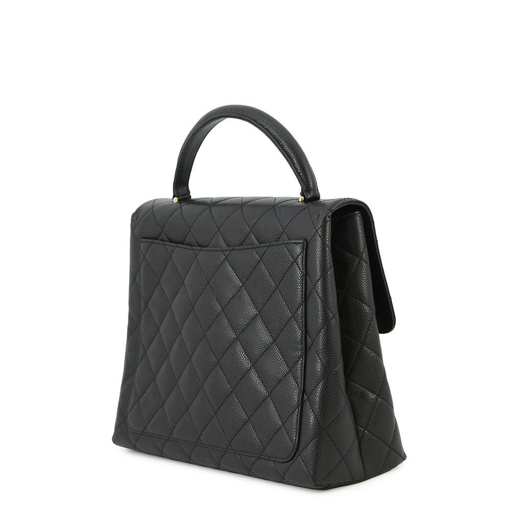 シャネル ハンドバッグ マトラッセ ココマーク キャビアスキン A12397 CHANEL ハンドルバッグ 黒
