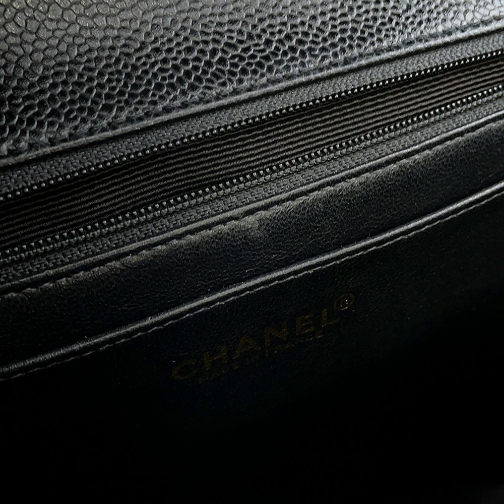 シャネル ハンドバッグ マトラッセ ココマーク キャビアスキン A12397 CHANEL ハンドルバッグ 黒