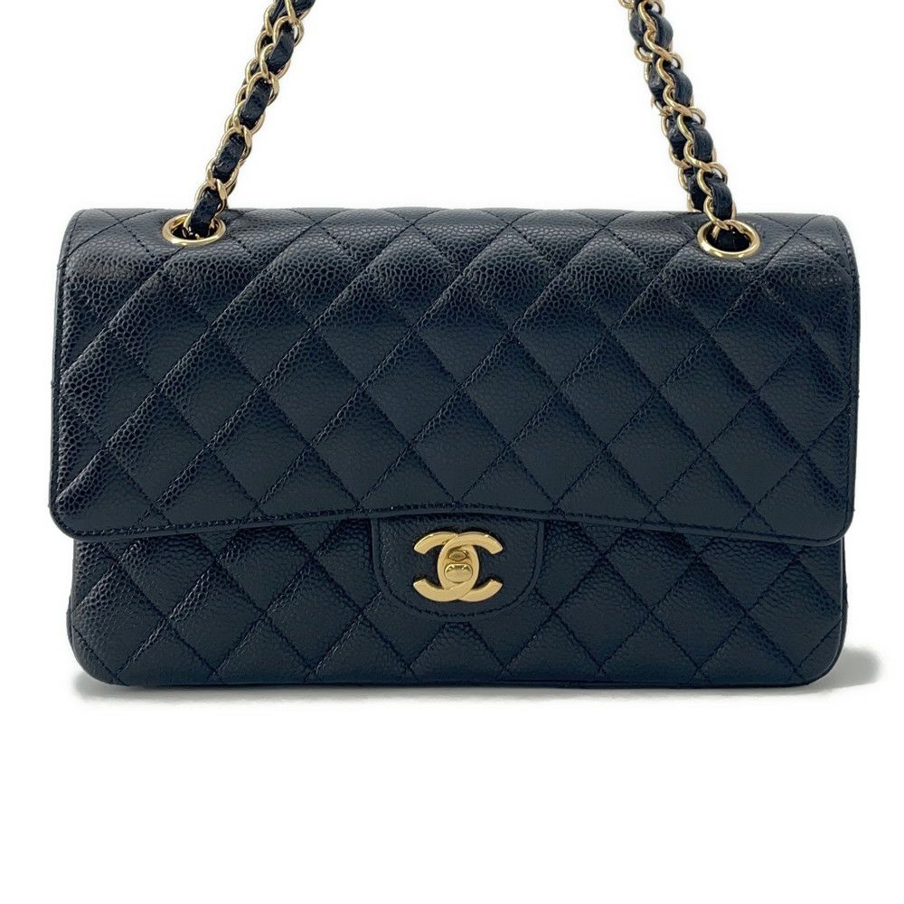 シャネル チェーンショルダーバッグ マトラッセ25 ココマーク キャビアスキン A01112 CHANEL バッグ 黒