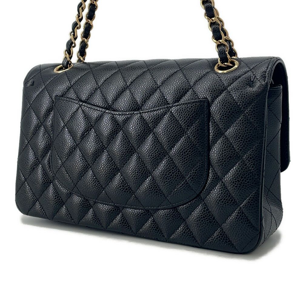 シャネル チェーンショルダーバッグ マトラッセ25 ココマーク キャビアスキン A01112 CHANEL バッグ 黒