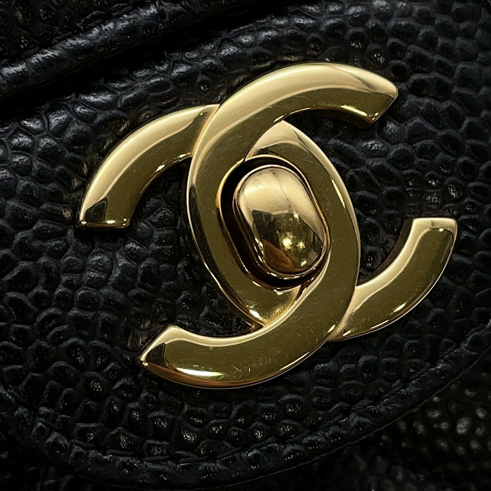 シャネル チェーンショルダーバッグ マトラッセ25 ココマーク キャビアスキン A01112 CHANEL バッグ 黒
