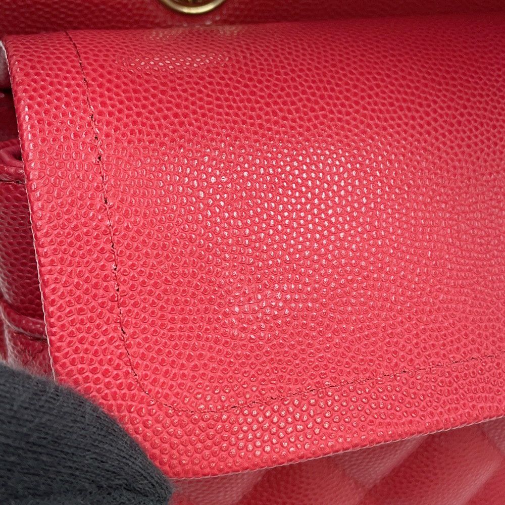 シャネル チェーンショルダーバッグ マトラッセ25 ココマーク ダブルチェーン キャビアスキン A01112 CHANEL