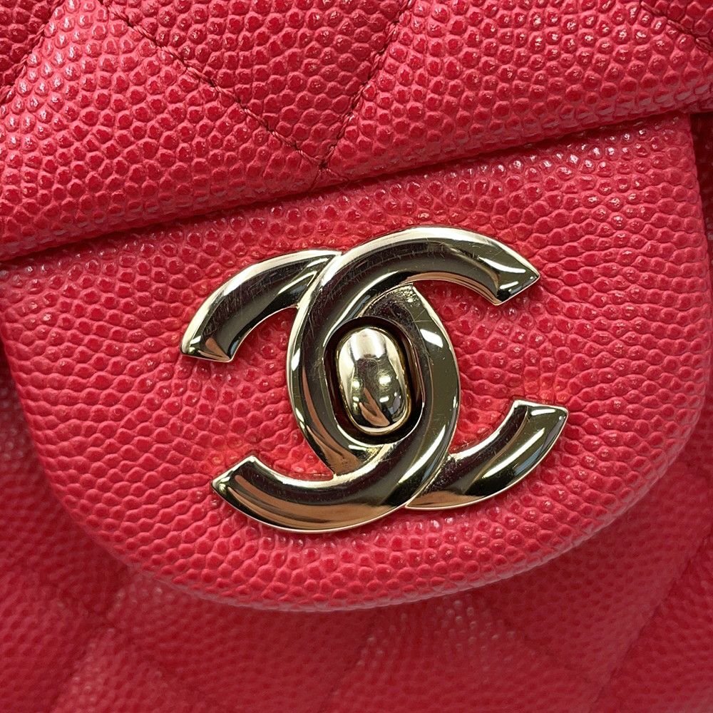 シャネル チェーンショルダーバッグ マトラッセ25 ココマーク ダブルチェーン キャビアスキン A01112 CHANEL