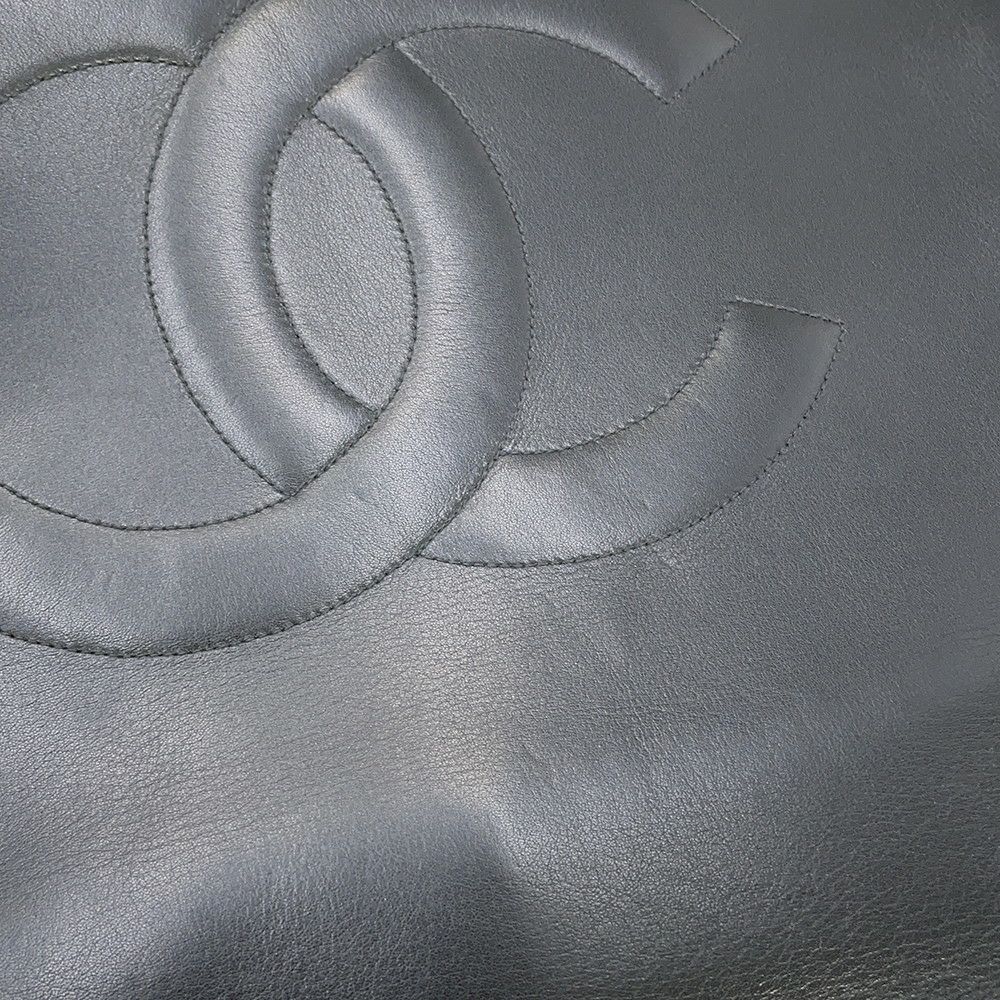 シャネル チェーントートバッグ ココマーク ラムスキン CHANEL 黒