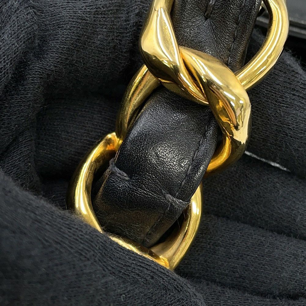 シャネル チェーントートバッグ ココマーク ラムスキン CHANEL 黒