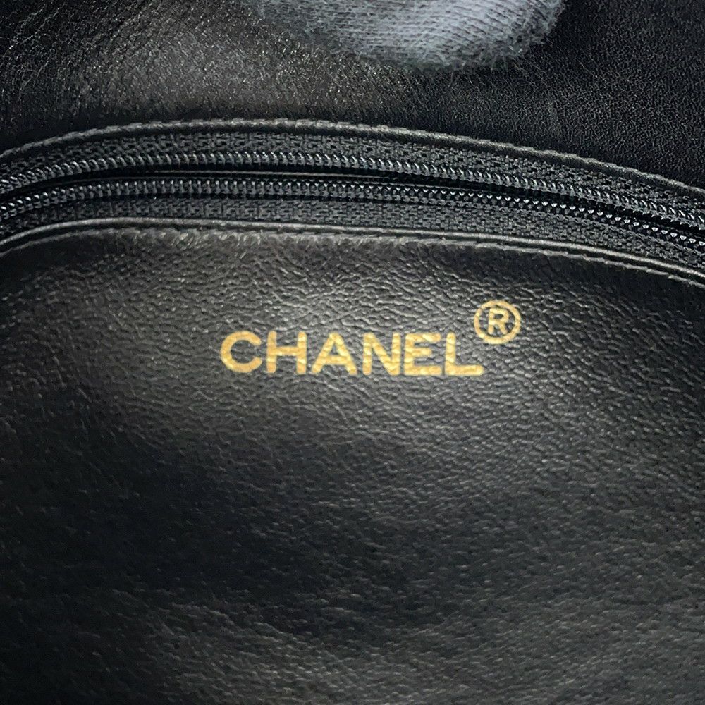 シャネル チェーントートバッグ ココマーク ラムスキン CHANEL 黒
