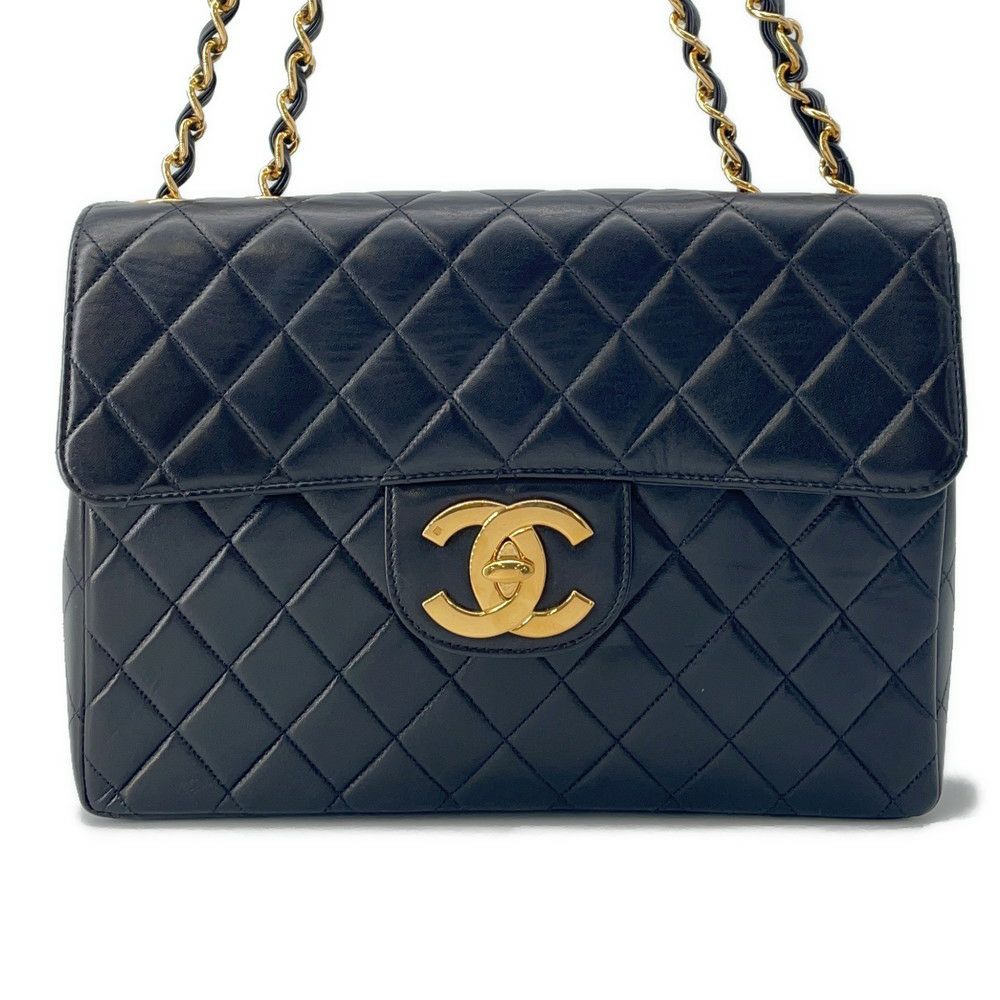 シャネル チェーンショルダーバッグ マトラッセ30 ココマーク ラムスキン A04412 CHANEL バッグ デカマト 黒