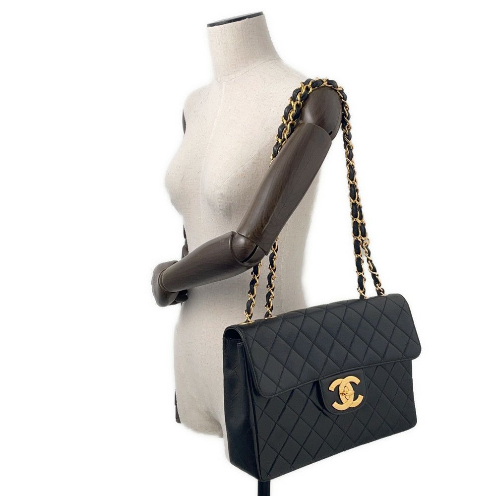 シャネル チェーンショルダーバッグ マトラッセ30 ココマーク ラムスキン A04412 CHANEL バッグ デカマト 黒