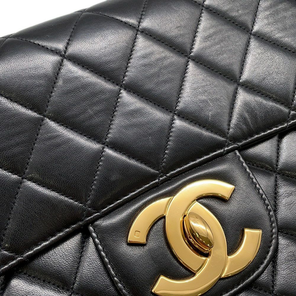 シャネル チェーンショルダーバッグ マトラッセ30 ココマーク ラムスキン A04412 CHANEL バッグ デカマト 黒
